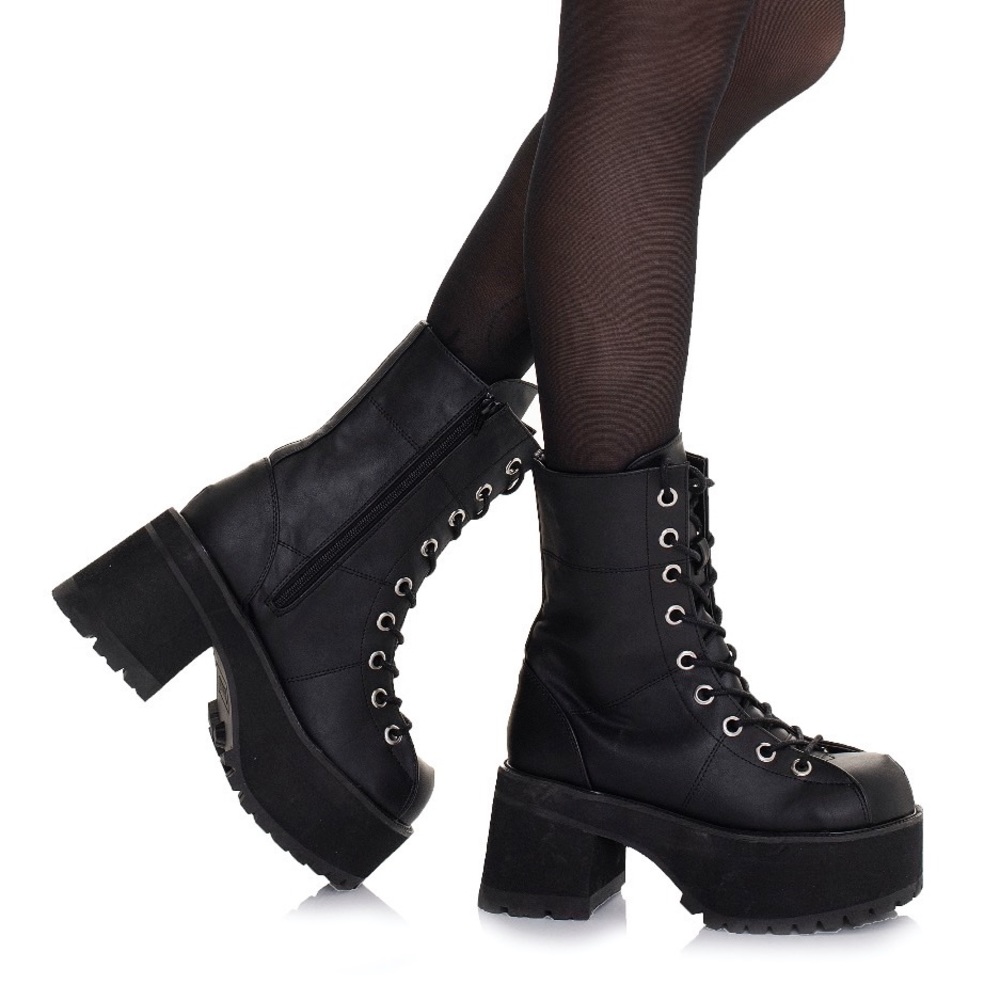Demonia Black Platform Boots Burning Man Size 8